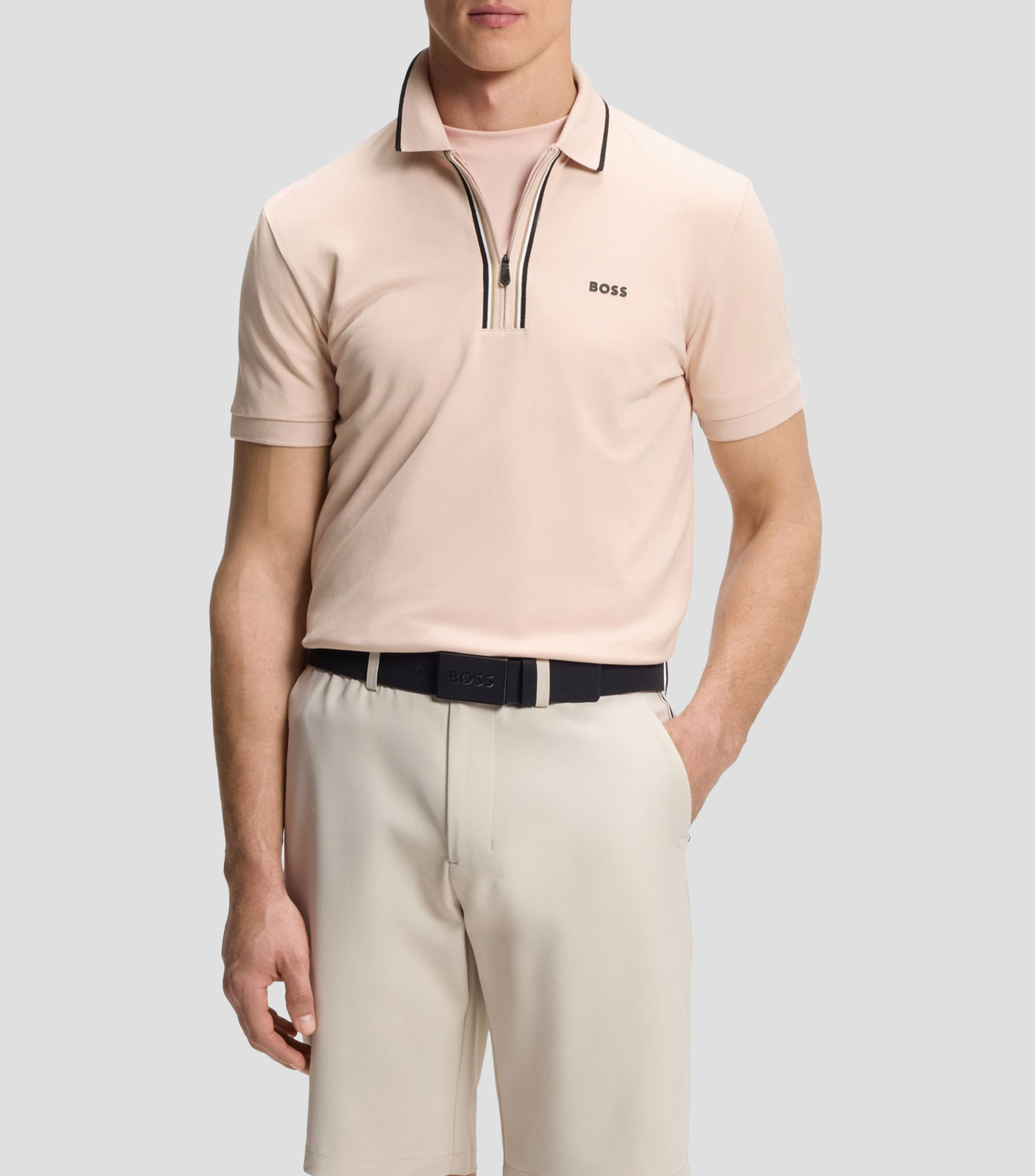 Playera tipo polo manga corta lisa Hombre
